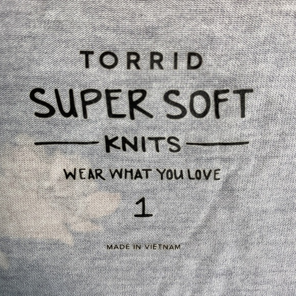 Torrid Super Soft Knits Navy/Purple Crochet Lace Sleeve Tank Top Size 1X (14/16) - Picture 2 of 10